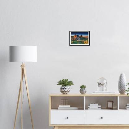 Tranquil Dartmoor morning framed print of historic farm and moors