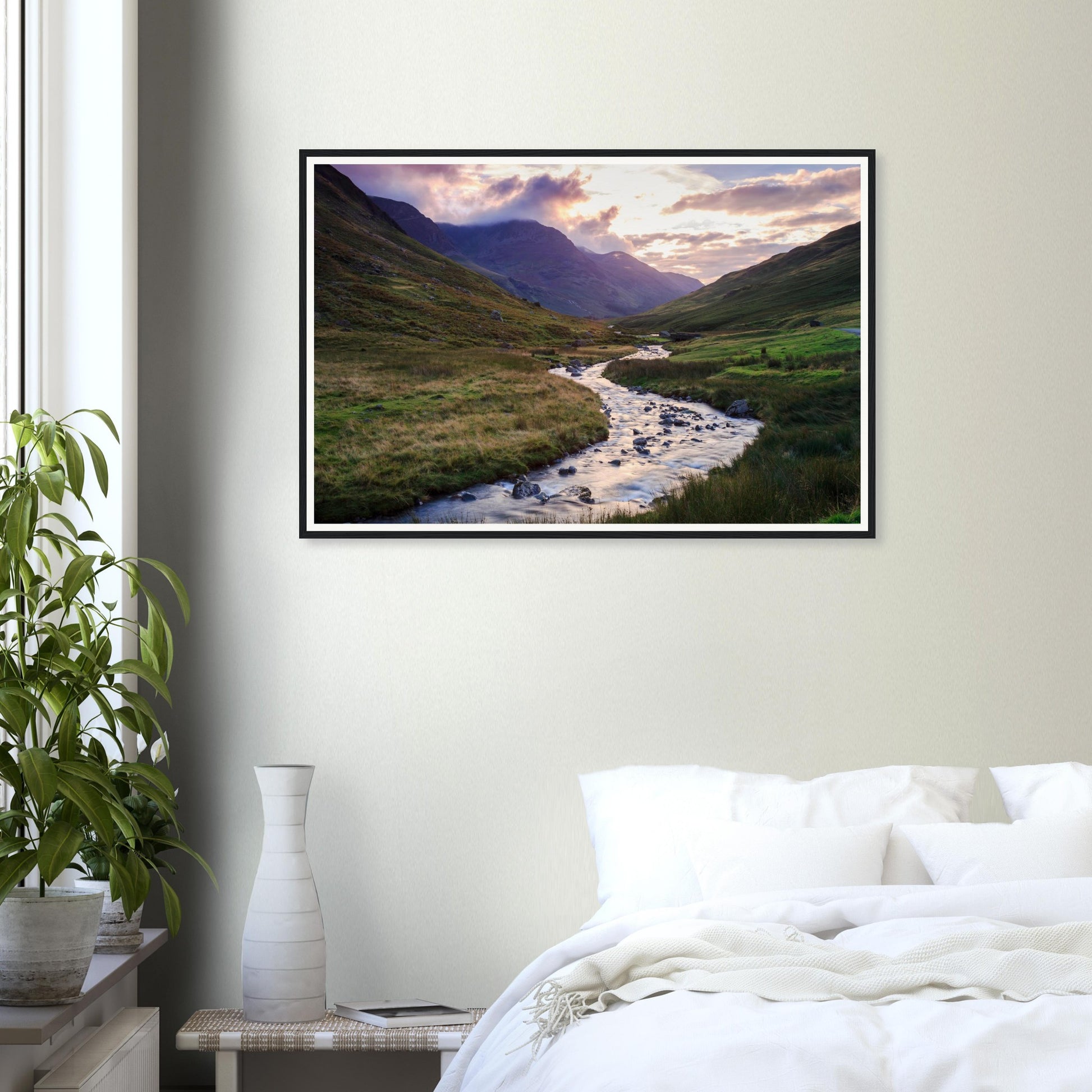 Sunset light over Honister Pass framed print from the Lake District