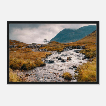 Highland stream flowing through Glencoe moorland