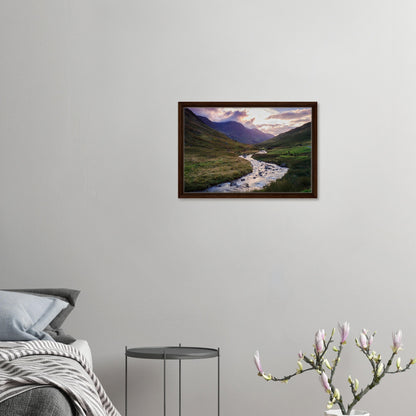 Cloudy peaks and warm light at Honister Pass in wall art