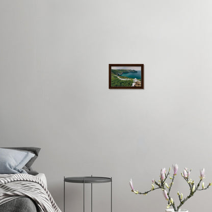 Blue ocean and green cliffs wall decor