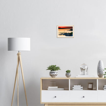 Scenic coastal framed wall art of Plymouth Sound in Devon