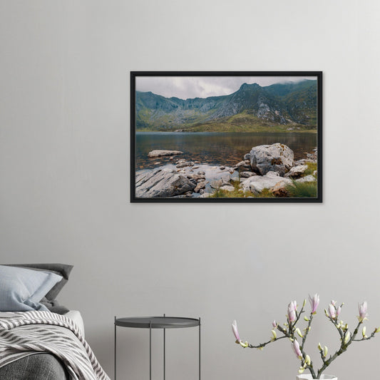 Framed canvas of Llyn Idwal in Snowdonia