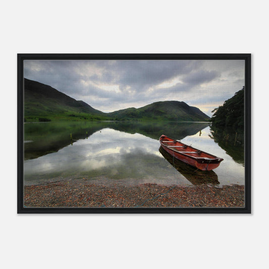 Lake District framed artwork featuring Crummock Water reflections