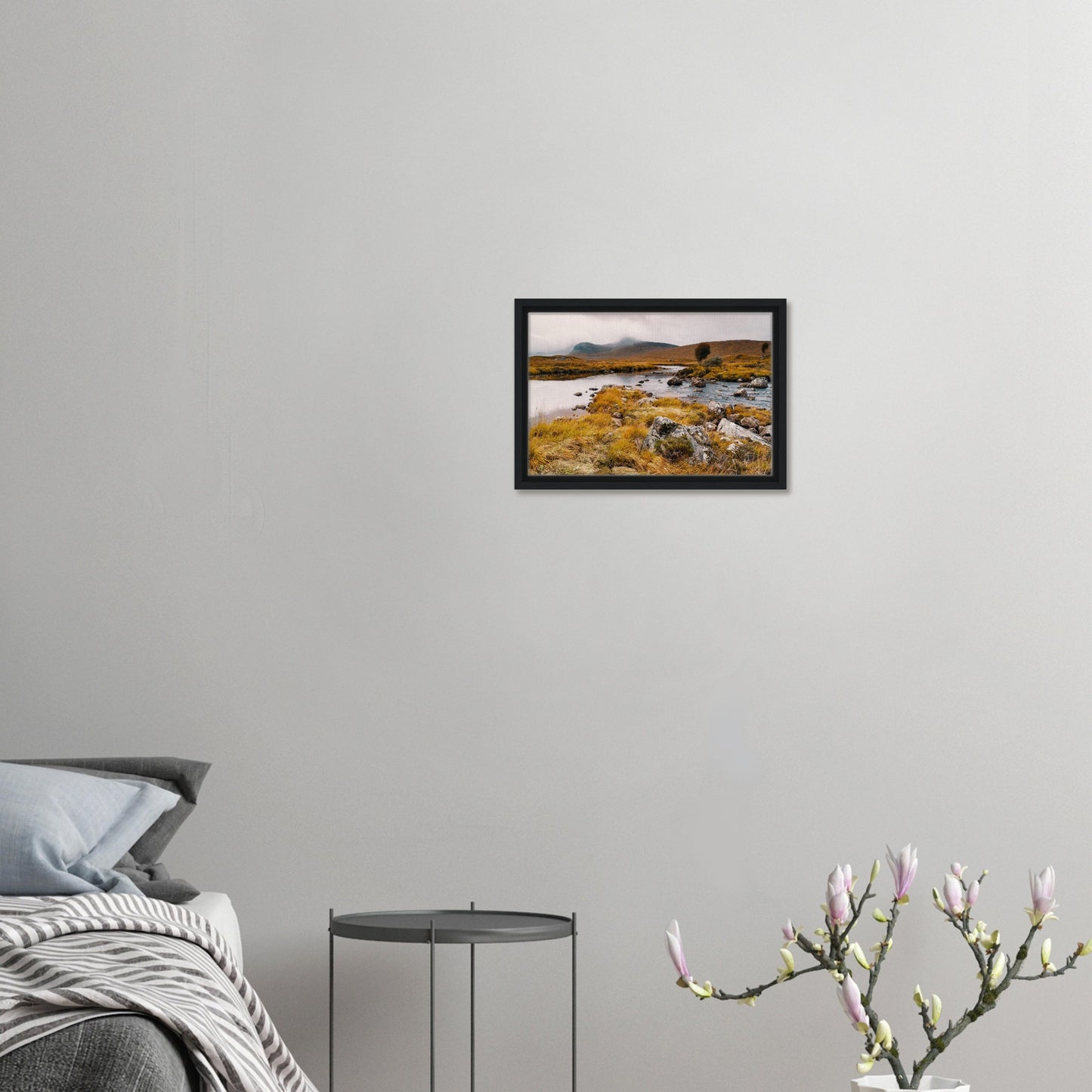 Golden grasses and stones in Loch Ba canvas