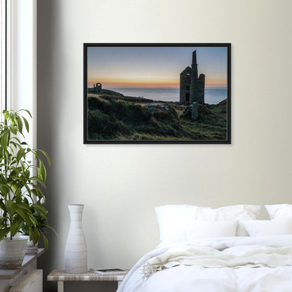 Atmospheric canvas print of Wheal Owles at dusk