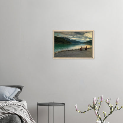Reflective water and peaceful fjord view in Innvikfjorden print