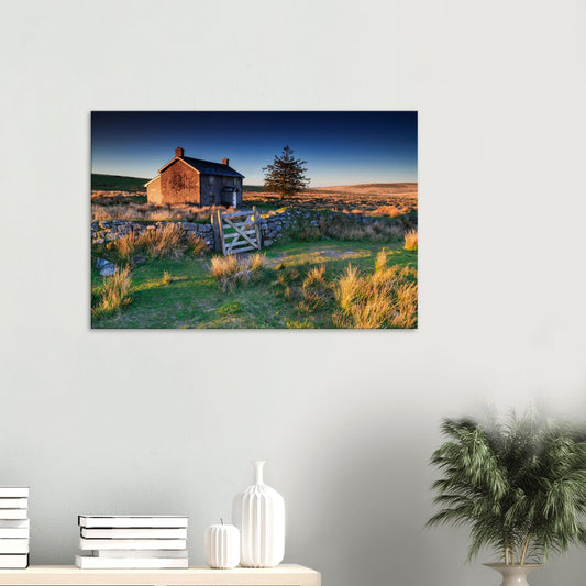 Sunrise over Nun’s Cross Farm on Dartmoor, canvas print landscape.
