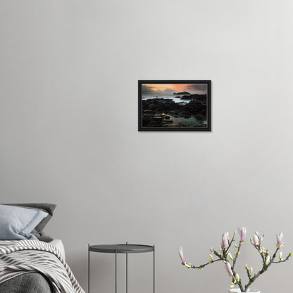 Striking print of Cornwall’s rugged coast and lighthouse
