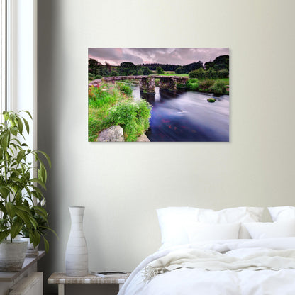 Canvas wall art of Dartmoor National Park’s clapper bridge