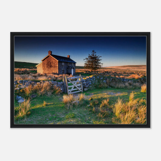 Dartmoor farmstead in golden morning light wall art
