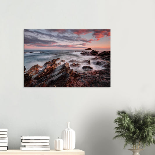Canvas print of Wembury Beach in Plymouth, Devon at sunset