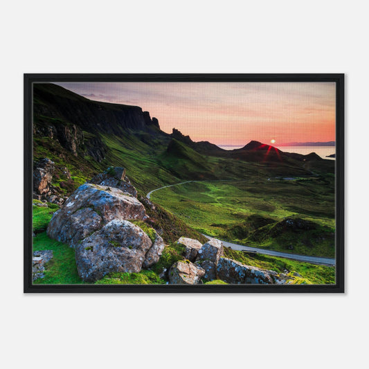 Sunset sky over The Quiraing cliffs in Scotland wall art
