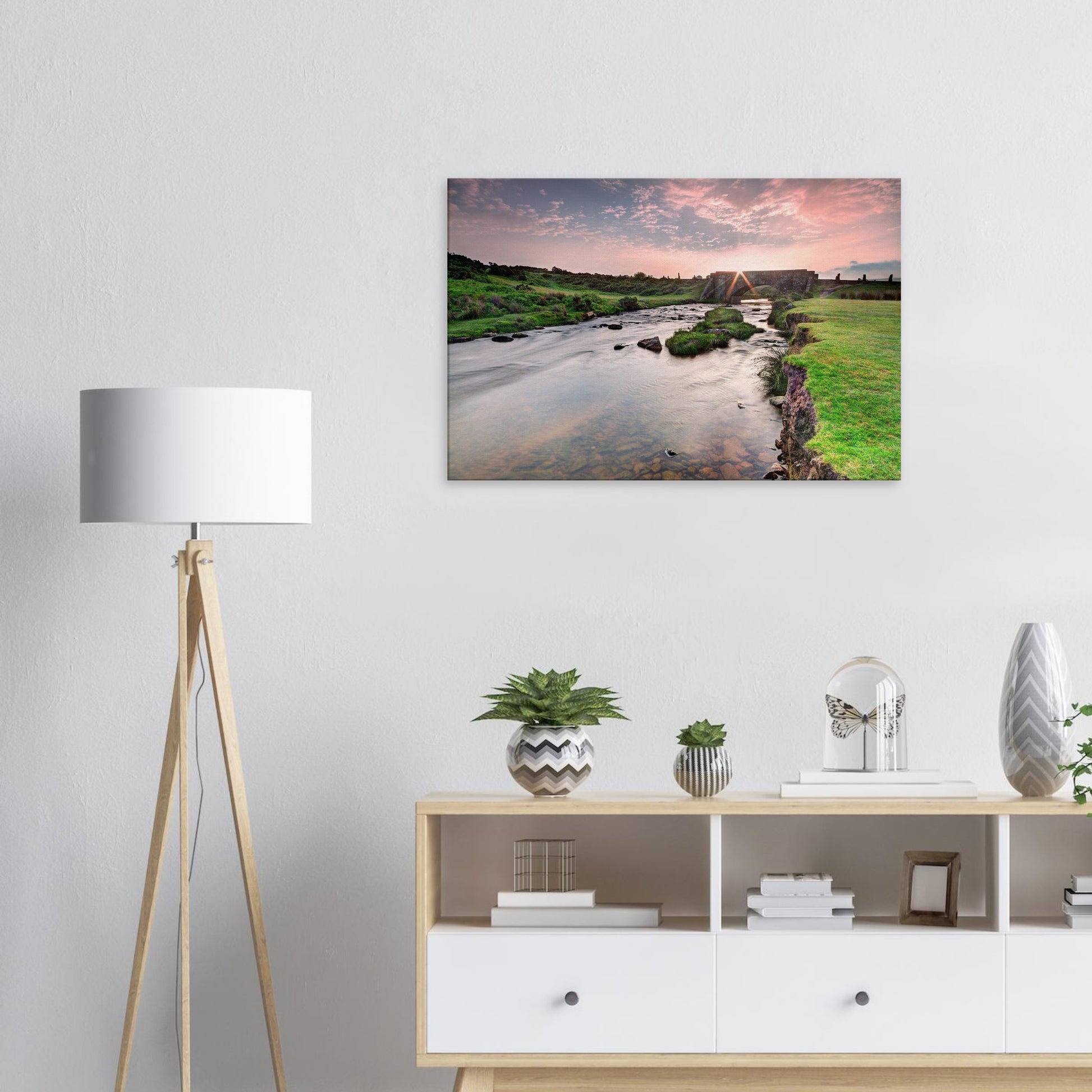 Canvas wall art of Dartmoor’s Cadover Bridge at sunrise