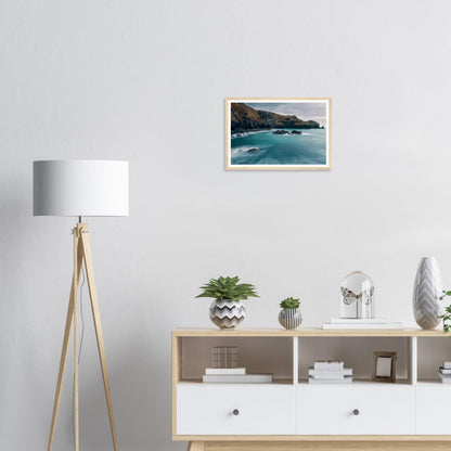 Long exposure sea at Mullion Cove framed wall art Cornwall