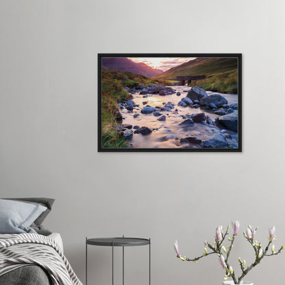Framed canvas of Honister Pass at golden hour in the Lake District