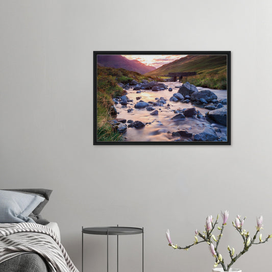 Framed canvas of Honister Pass at golden hour in the Lake District