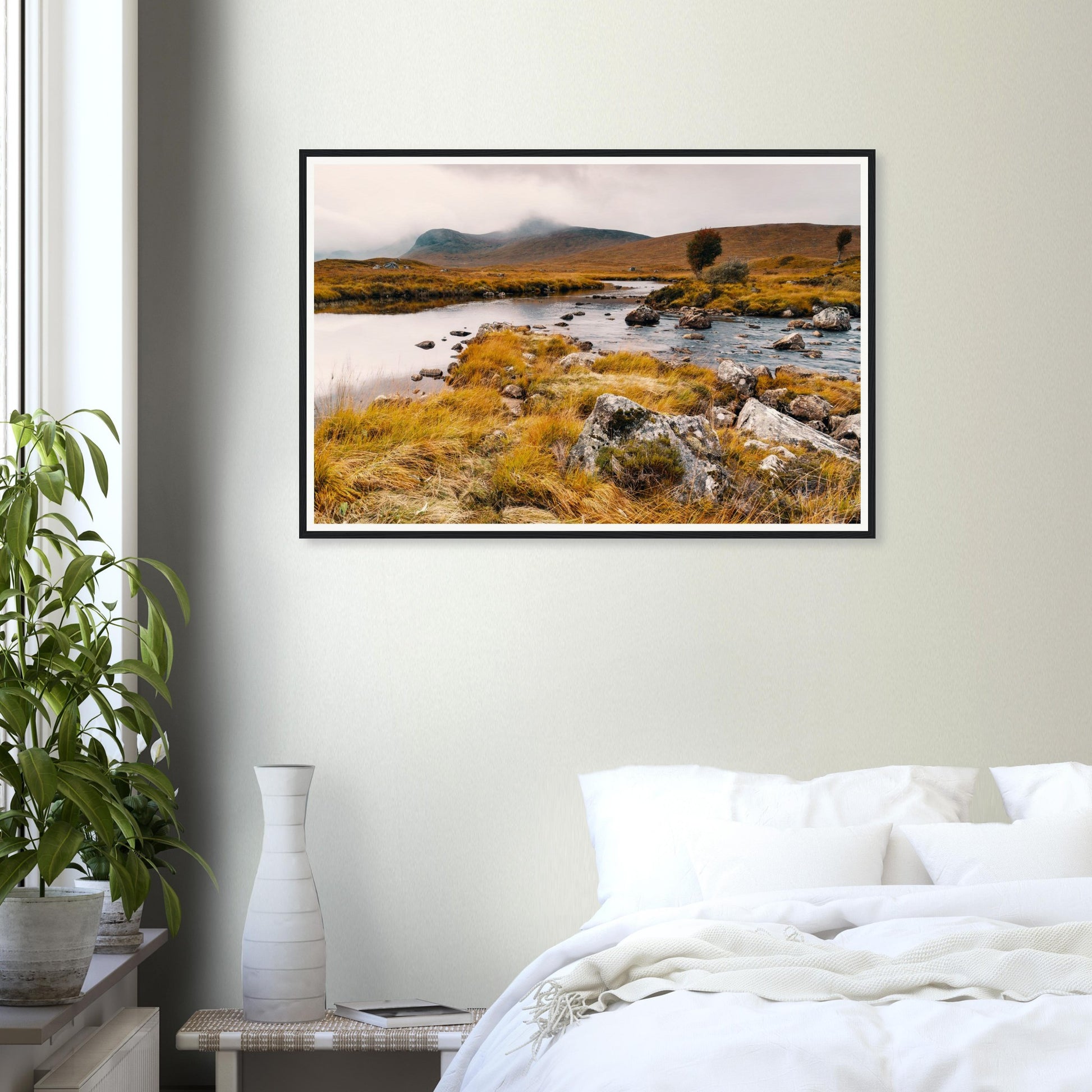Scenic framed landscape print of Loch Ba Rannoch Moor
