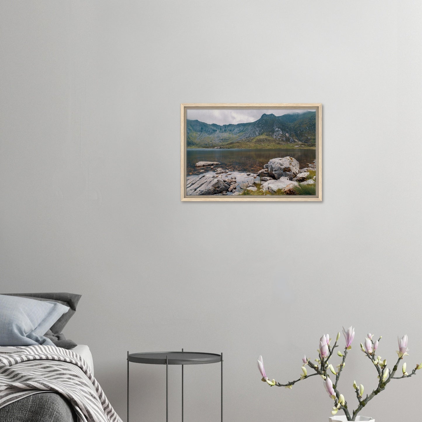 Natural sculptures in Llyn Idwal framed canvas