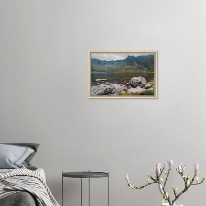 Natural sculptures in Llyn Idwal framed canvas