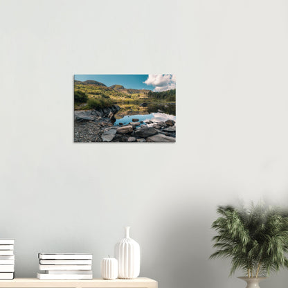 Peaceful Welsh landscape of Llyn Llywelyn on canvas