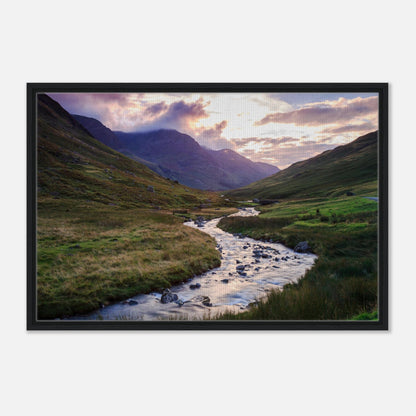 Rolling hills bathed in golden light at Honister Pass wall art