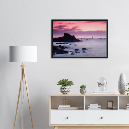 Guernsey sunset harmony of sea, sky, and lighthouse in canvas