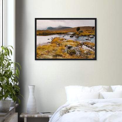 Rannoch Moor canvas art with reflective loch