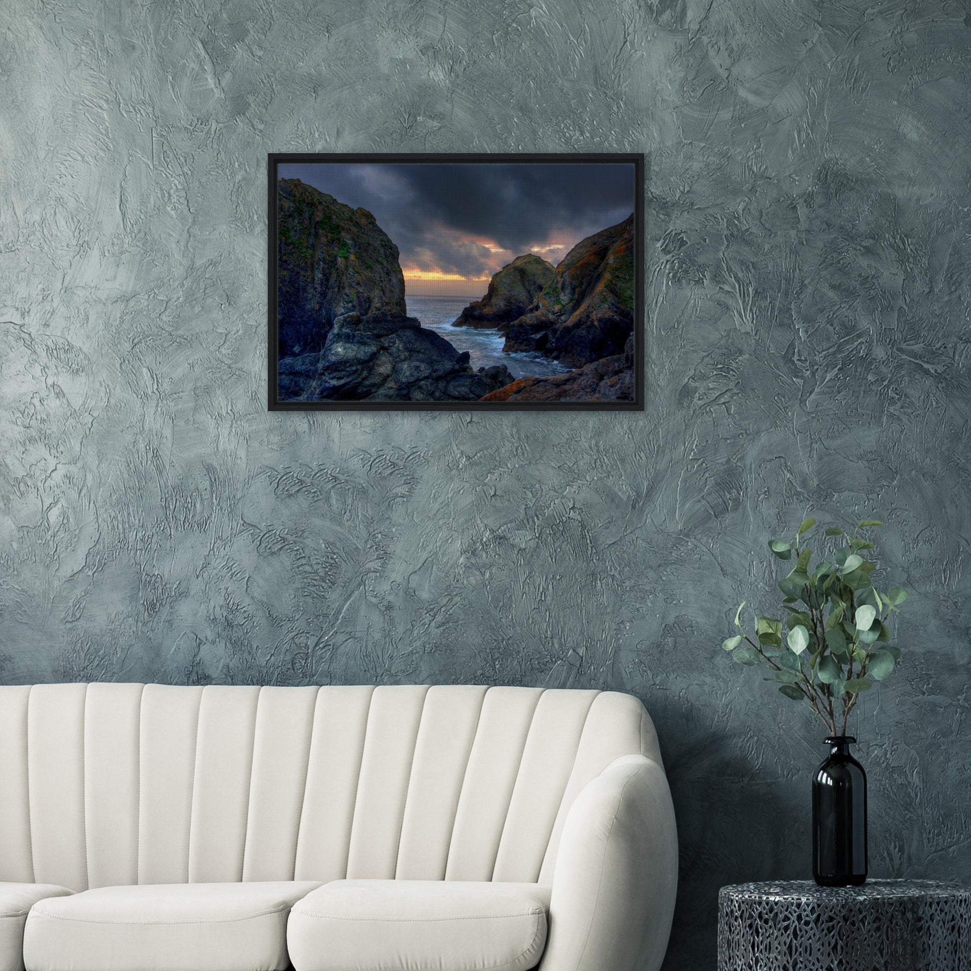 High-quality framed print of Mullion Cove coastline