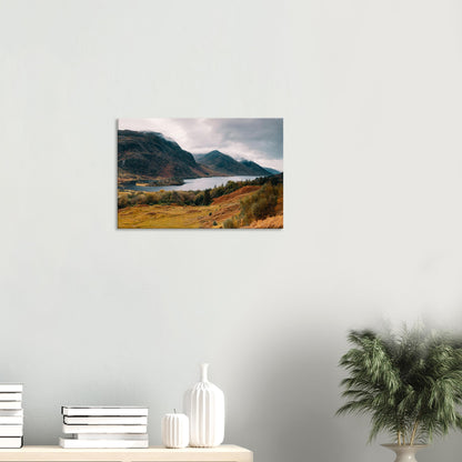 Dramatic Scottish Highlands with Loch Shiel in fall on canvas