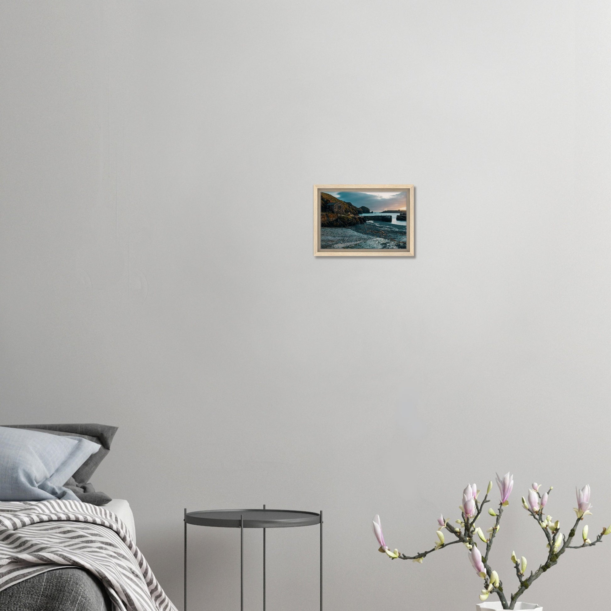 Cornwall coastal print with long exposure sea