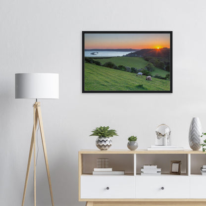 Wall art of evening boats on Plymouth Sound