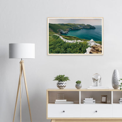 Scenic framed wall art of Trethevy Tintagel Cornwall ocean scene
