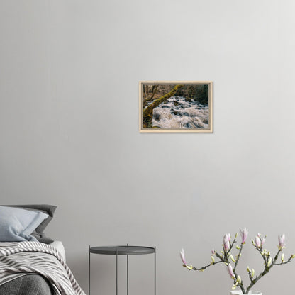 Framed artwork of River Plym’s rapids in Dartmoor woods