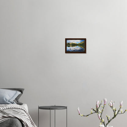 Buttermere framed canvas with stone-skip ripples and sky