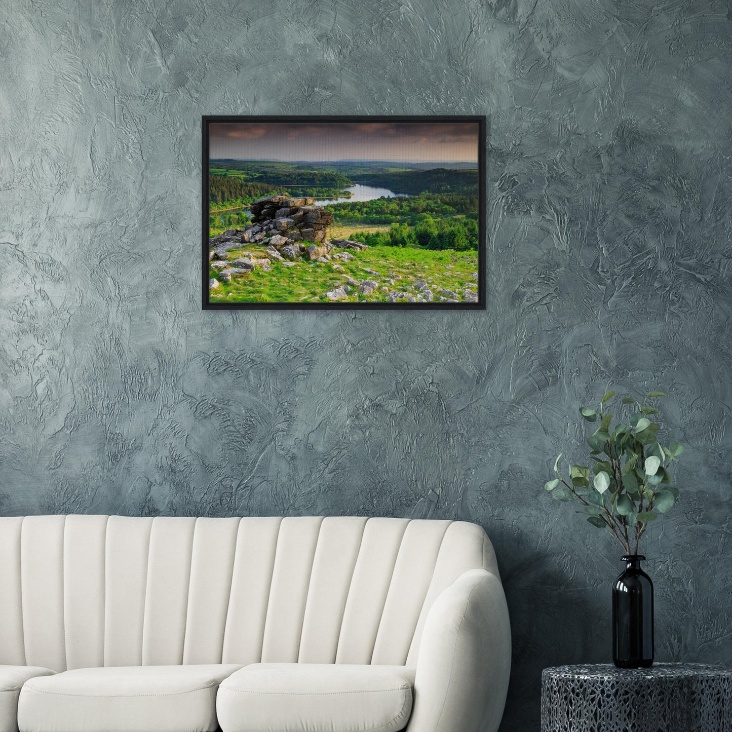 Leather Tor landscape scene in early light canvas print