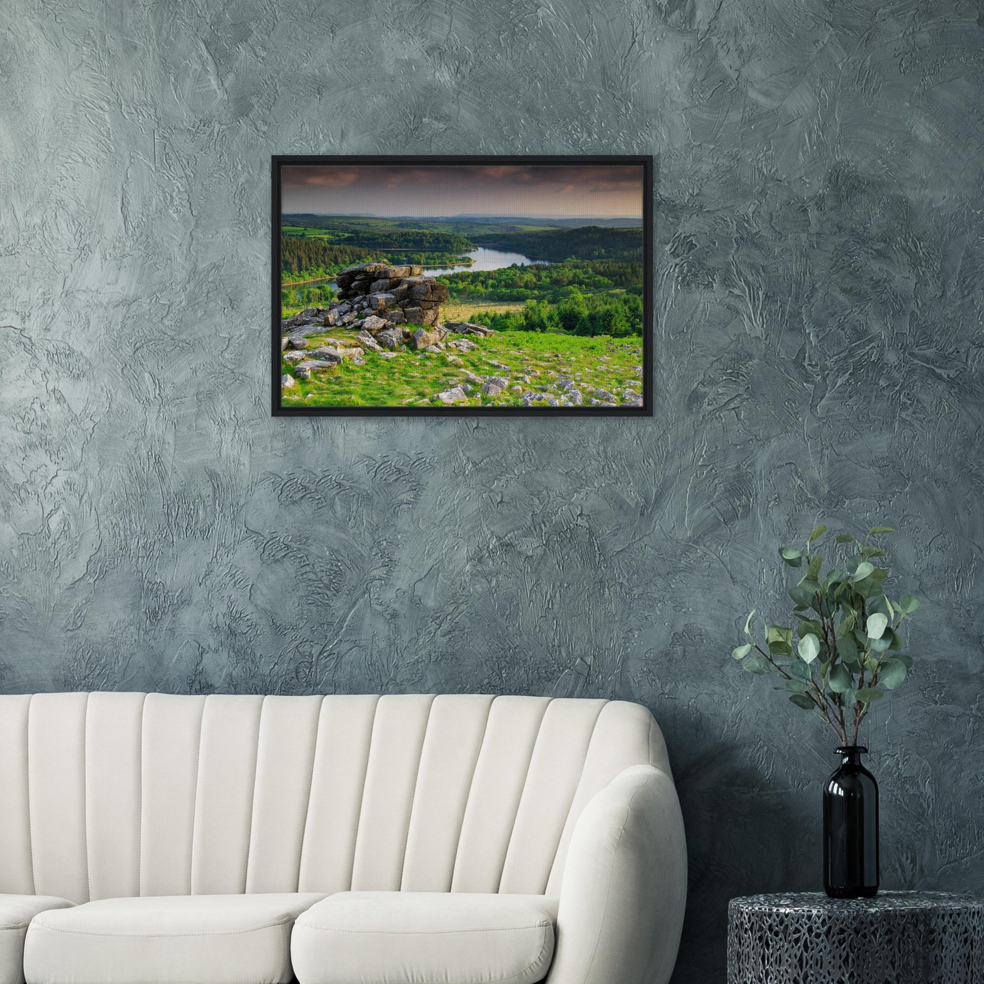 Leather Tor landscape scene in early light canvas print