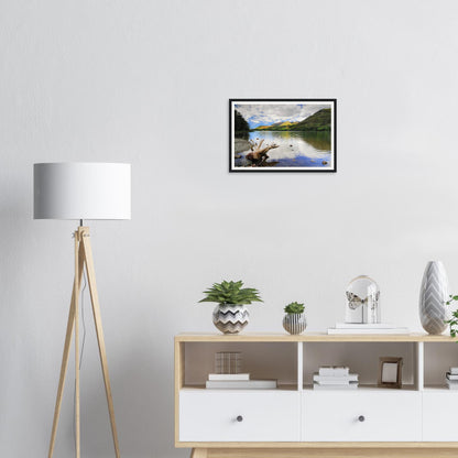 Foreground driftwood at Buttermere Lake landscape wall art