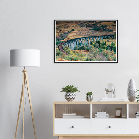 Framed print of Glenfinnan Viaduct in Scottish Highlands