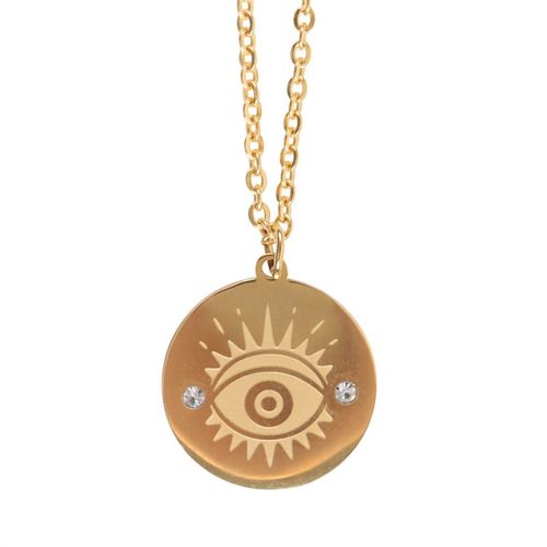 All Seeing Eye Necklace with matching trinket dish, a protective talisman for confidence, guidance, and positive energy.