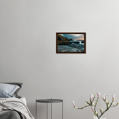 Serene framed canvas of Cornish evening scene