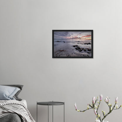 Atmospheric framed canvas of Wembury shoreline in Plymouth