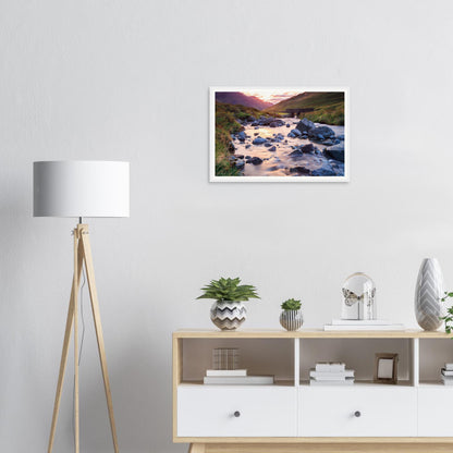 Serene evening view of Honister Pass in Cumbria framed print