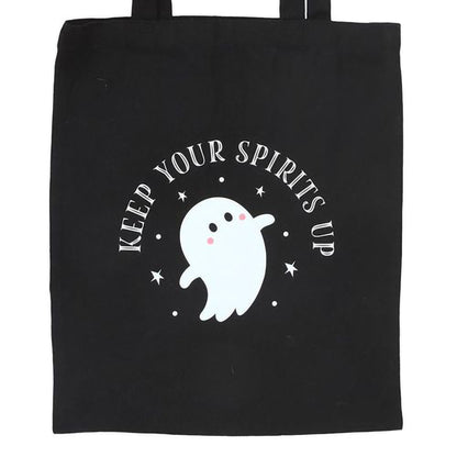 Ghost print tote bag for spooky season shopping and style