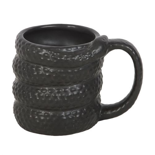 Black Snake Mug with coiled snake design, 500ml capacity, bold and mysterious statement piece.