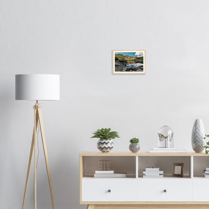Rugged Welsh peaks above Llyn Llywelyn framed wall art