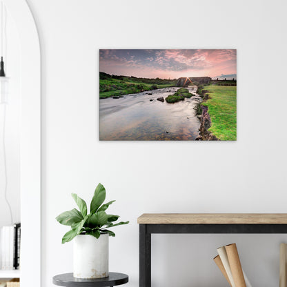 Tranquil river scene at dawn with Cadover Bridge in foreground