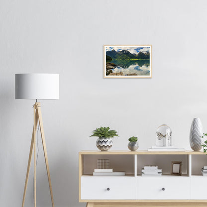 Scenic framed print of Norwegian mountains above Strynevatnet