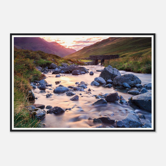 Rugged Honister Pass landscape bathed in warm evening light