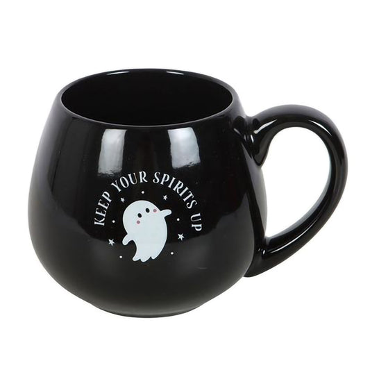 Halloween mug with ghost design and fun printed slogan